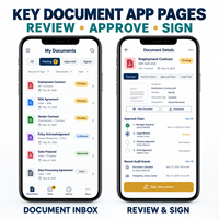 Développement d'applications de gestion de documents personnalisées pour iOS et Android avec processus d'approbation de documents et téléchargement de documents LionCreate