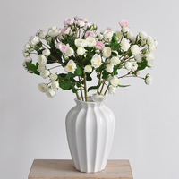 Fleurs artificielles en rose faites à la main pour décoration de mariage, cadeaux, mur floral, plastique moderne