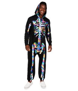 Sublimazione Unisex Plus Size <span class=keywords><strong>tute</strong></span> all'ingrosso Halloween Cosplay scheletro abbigliamento testo personalizzato poliestere costumi di Halloween - Product Image 2