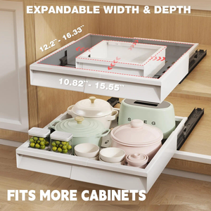 Tiroir coulissant en acier au carbone pour couverts, étagère de rangement extensible pour armoire de salle de bain et de cuisine - Product Image 5