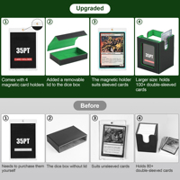 Boîtes de rangement JUZI en cuir PU écologique 5-en-1 pour cartes Pokémon et Yu-Gi-Oh, avec plateau à dés et boîte de deck Commander à chargement latéral pour TCG