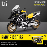 1:12 échelle BWM R1250GS modèle en métal moulé sous pression moto son et lumière caractéristiques roue avant direction ornement alliage modèle jouet
