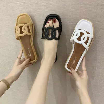 SL-072ร้อนขายโรแมนติกรูปแบบใหม่รองเท้าแตะ Flip Flop กลวงออกจมูกหมูรองเท้าแตะของผู้หญิง