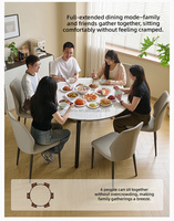 Table à manger moderne de luxe avec plateau en marbre Dw1527, avec 6 chaises pliantes, durable, gain de place, pour hôtels, villas, salles à manger