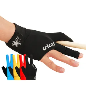 Criical 3手指台球手套舒适莱卡斯诺克球杆手套右手和左手台球训练手套配件