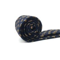 Cravate homme bleu foncé slim 7 cm motif animal marin magnifique en microfibre polyester tissé formel cravate personnalisée pour homme Chine crabe