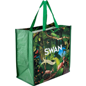Logotipo personalizado en tendencia para Jumbo Tote <span class=keywords><strong>Bag</strong></span> Tejido laminado ecológico <span class=keywords><strong>PP</strong></span> con cierre de cremallera para regalos y promociones
