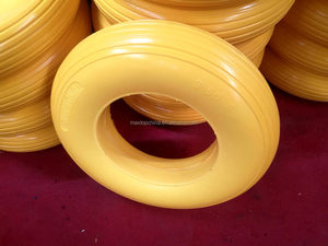<span class=keywords><strong>Roue</strong></span> <span class=keywords><strong>en</strong></span> mousse de polyuréthane PU jaune 3.50-8 de 14 pouces pour brouettes et chariots à main, axe long, pneus de chariot non pneumatiques, fabriquée <span class=keywords><strong>en</strong></span> Chine - Product Image 5