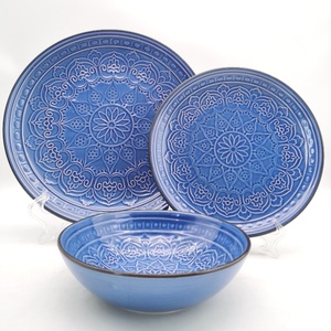 Juego de Vajilla de Gres con Diseño de <span class=keywords><strong>Medusa</strong></span> de Lujo, Ecológico, Moderno, Plato Redondo de Cerámica, Vajilla Importada - Product Image 2