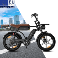 Vélo électrique M9 Retro Scrambler, pneus larges, 250W, 48V, 35Ah, double batterie, autonomie de 130 km, freins hydrauliques, vélo électrique