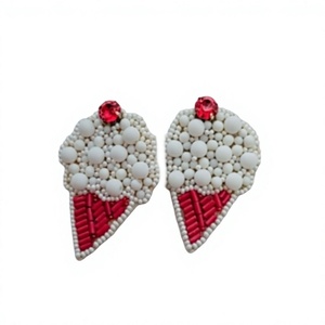 Boucles d'oreilles classiques en forme de cœur avec perles pour femmes, style bohème, en résine, couleur blanc et turquoise, bijoux de fête et de mariage - Product Image 2