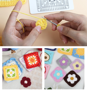Kit de <span class=keywords><strong>crochet</strong></span> pour débutants, kits de <span class=keywords><strong>crochet</strong></span> carré <span class=keywords><strong>granny</strong></span> pour adultes, tutoriels d'apprentissage du <span class=keywords><strong>crochet</strong></span> pour débutants, kit de tricot - Product Image 4