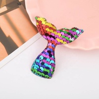 Bas prix en gros étincelle paillettes rembourré patchs couture approvisionnement bricolage 3D rembourré Applique rembourré sirène queue Applique Patch