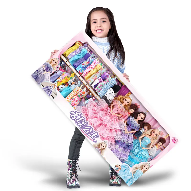 Hot selling princess set children's toys big gift box princess simulation large size dress up set girl toys