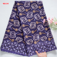 4654 Dentelle en voile de coton suisse de haute qualité, nouvelle mode, prix de gros, dentelle Lafaya, dentelle douce, broderie de Dubaï, tissu pour robe de mariée
