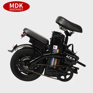 Factory Wholesale 14inch Folding Electric Bike With Pedal 48V 400W City Foldable Ebike For Adult