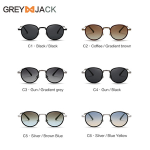 Gafas de sol redondas Greyjack con montura metálica, negras, unisex, UV400, polarizadas, tipo 3 - Product Image 4