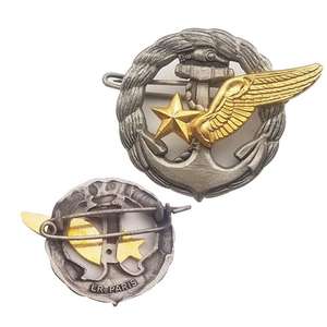 Pin de alas de <span class=keywords><strong>piloto</strong></span> de metal chapado en plata antiguo, insignia de pin, películas de juego, precio de fábrica - Product Image 1
