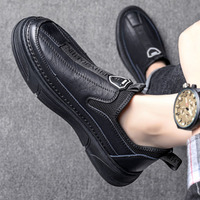 Nouveauté : Chaussures décontractées pour hommes en cuir naturel, respirantes, avec doublure en mesh anti-transpiration, semelle en caoutchouc épaisse et durable, style mocassins