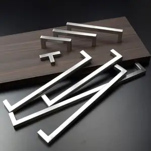 Or noir Chrome couleur armoire poignée cuisine placard tiroir meubles tirer T-bar poignée creux en acier inoxydable moderne 2021