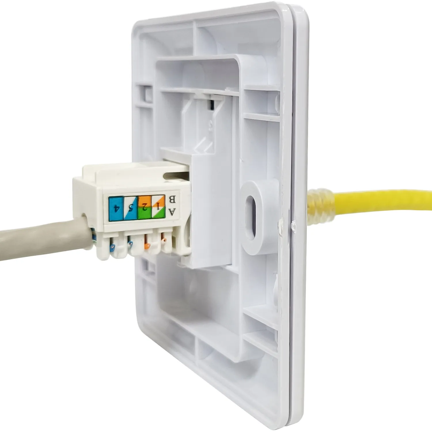 Faceplate Rj45 RJ11 pelat wajah 1/2 Port 86mm jaringan soket Faceplate Dinding