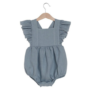Ropa de Verano para Niña Pequeña, Mono de Lino Suave con Volantes para Bebés de 0 a 36 Meses, Recién Nacidas - Product Image 4