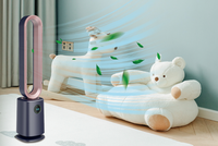 Ventilateur tour oscillant intelligent sans pales 3-en-1, purificateur d'air électrique sur pied pour la maison, stérilisateur plasma pour hôtel