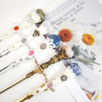 Vente chaude polissage pierre semi-précieuse artisanat croix épée épingle à cheveux bâton Rose Quartz pour la méditation