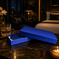 Boîte cadeau bleu roi personnalisée avec logo brillant, emballage cadeau rigide deux pièces mat de qualité supérieure, OEM ODM taille personnalisée en gros