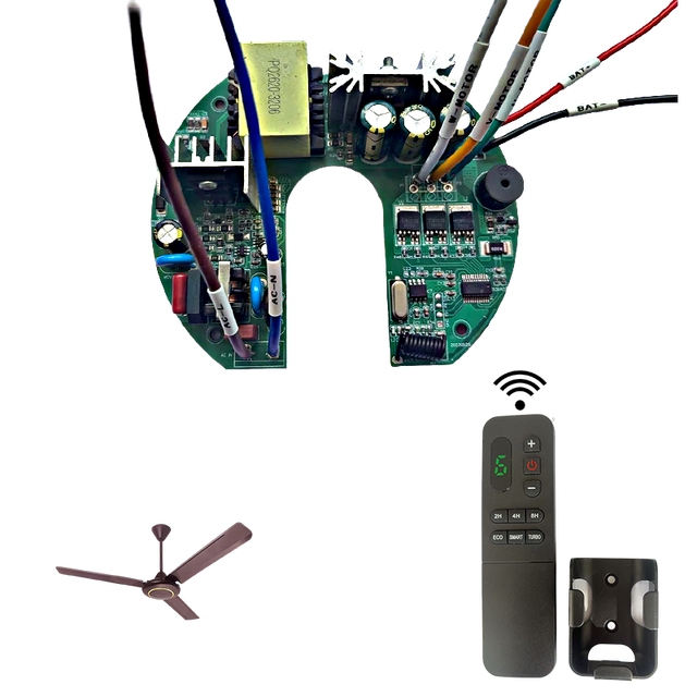 60W AC/DC TXZNKJ TXDF3209D Ceiling Fan Kit with Digital Remote Control & BLDC Printed Circuit Board (FR-4 1.6mm 1oz Copper)