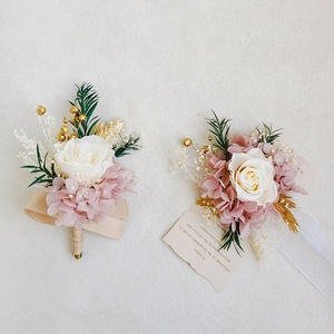 Ramillete de <span class=keywords><strong>Flores</strong></span> Secas y <span class=keywords><strong>Preservadas</strong></span> de Color Rosa para Novia, Dama de Honor, Boda, Regalo de San Valentín, Hecho a Mano, Ecológico - Product Image 3