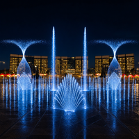 Fontaine d'eau synchronisée à LED RGB avec laser, spectacle musical, acier inoxydable, étanche IP68, pour extérieur, place publique