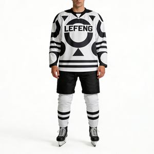 Individuelles Eishockey-Trikot mit Namen und Nummer, Feuchtigkeitsregulierendes Gewebe, Ellbogenschutz-Option für Spieler und Fans - Product Image 2