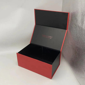 Premium Opvouwbare Stijl Doos Papieren Verpakking Op Maat Rood Zwart Hard Karton Magnetische Opvouwbare Doos - Product Image 3