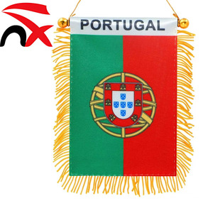 Bandera de <span class=keywords><strong>Portugal</strong></span> para Colgar en el Coche, 4x6 Pulgadas, Poliéster con Borla Dorada, Resistente a la Decoloración, para Interior de Vehículos y Decoración Festiva - Product Image 1