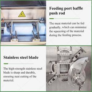Machine à <span class=keywords><strong>découper</strong></span> la viande <span class=keywords><strong>en</strong></span> dés automatique à grande vitesse pour usage domestique, <span class=keywords><strong>en</strong></span> acier inoxydable, pour viande crue et surgelée, mini-dés et hachage - Product Image 4