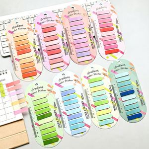 ป้ายสีโปร่งแสงรูปวงรีไล่เฉดสี, ป้ายอินเด็กซ์, ไม้บรรทัด, กระดาษโน้ต, สติกเกอร์สำหรับนักเรียน/สำนักงาน, เครื่องเขียนสำหรับทำเครื่องหมาย - Product Image 1