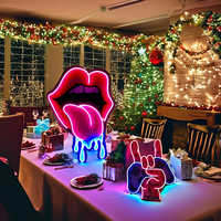 Décor Mural Néon LED RVB IP65, Corps Acrylique, Ornement de Noël pour Cave à Homme, Fête et Salle de Jeux