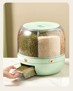 Organizador de Cocina Hermético para Almacenamiento de Arroz, Recipiente de Plástico Giratorio para Alimentos, Grano a Granel, Cereal, Arroz, Cubo Dispensador en Caja de Especias - Product Image 4