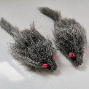Jouet à mâcher interactif pour chat, en peluche grise de 16 cm, avec <span class=keywords><strong>papier</strong></span> froissé et couineur, pour la chasse, l'exercice et le soulagement de l'ennui - Product Image 3