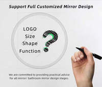 Miroir de salle de bain mural ovale moderne avec capteur tactile anti-buée pour hôtel, villa, coiffeuse