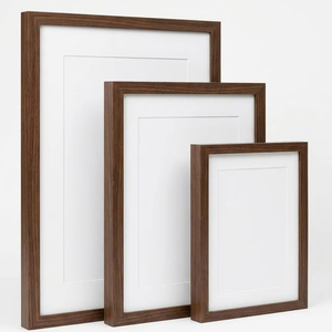 Holesale Modern Brown Wood Grain MDF Photo <strong>Frame</strong> Set for Gallery Wall <strong>Multiple</strong> Sizes Picture <strong>Frame</strong> With Mat - Product Image 1
