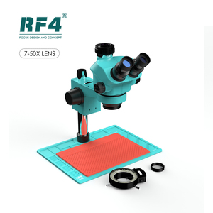 RF4 RF7050-PO4 Stereo Trinocular <strong>Microscope</strong> 7-50X Continuous Zoom with 144 LED Light Multifunctional Aluminum Alloy Repair Base - Product Image 4