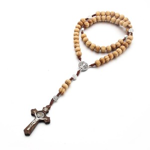Rosario Cristiano Hecho a Mano con Cuentas de Aleación de Zinc, Cruz y Perlas de Imitación, Plateado en Plata y Madera, Religioso, para Aniversario - Product Image 5