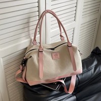 Sac de voyage en toile avec logo personnalisé, grande capacité, léger, sac à bandoulière, sac à main pour les week-ends, les séjours de nuit, les séjours à la plage