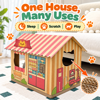 Lit pour chat type grotte, vente en gros, fabricant de canapés pour chat en carton ondulé, maison pour chat, griffoir, matériau épais et respirant