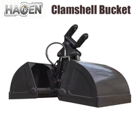 Bucket Clamshell Haoen SK210 Mini Excavator dengan Gigi, Material Q355B/NM500, Bukaan Rahang Maksimum 1800mm untuk Excavator 20 Ton