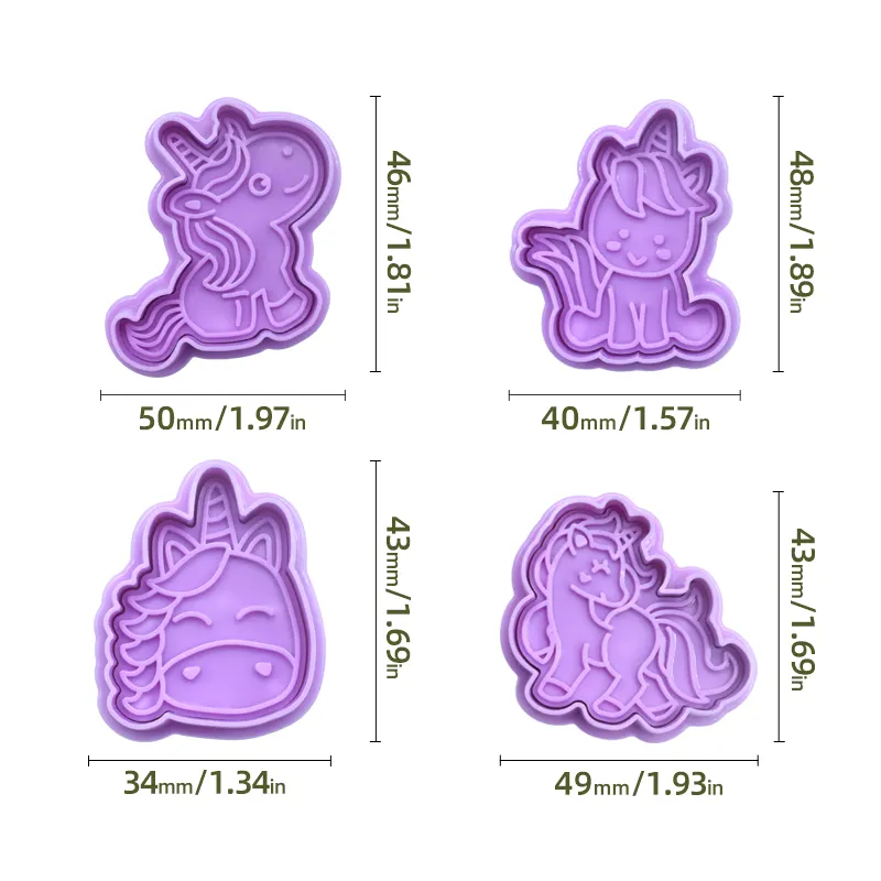 Unicorn Cookie mold cartoon 3d three-dimensional frosting cookie diy fondant baking tool cookie spring mold