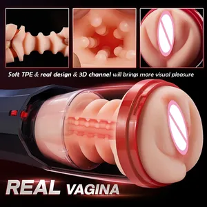 Nouveaux masturbateurs masculins Stroker avec des femmes réalistes vagin poussant vibrateur jouets sexuels pour adultes pour hommes Masturbation - Product Image 4
