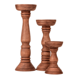 Porte-bougie décoratif en bois avec un design sculpté unique pour les événements de mariage, la décoration de la maison et les centres de table - Product Image 3
